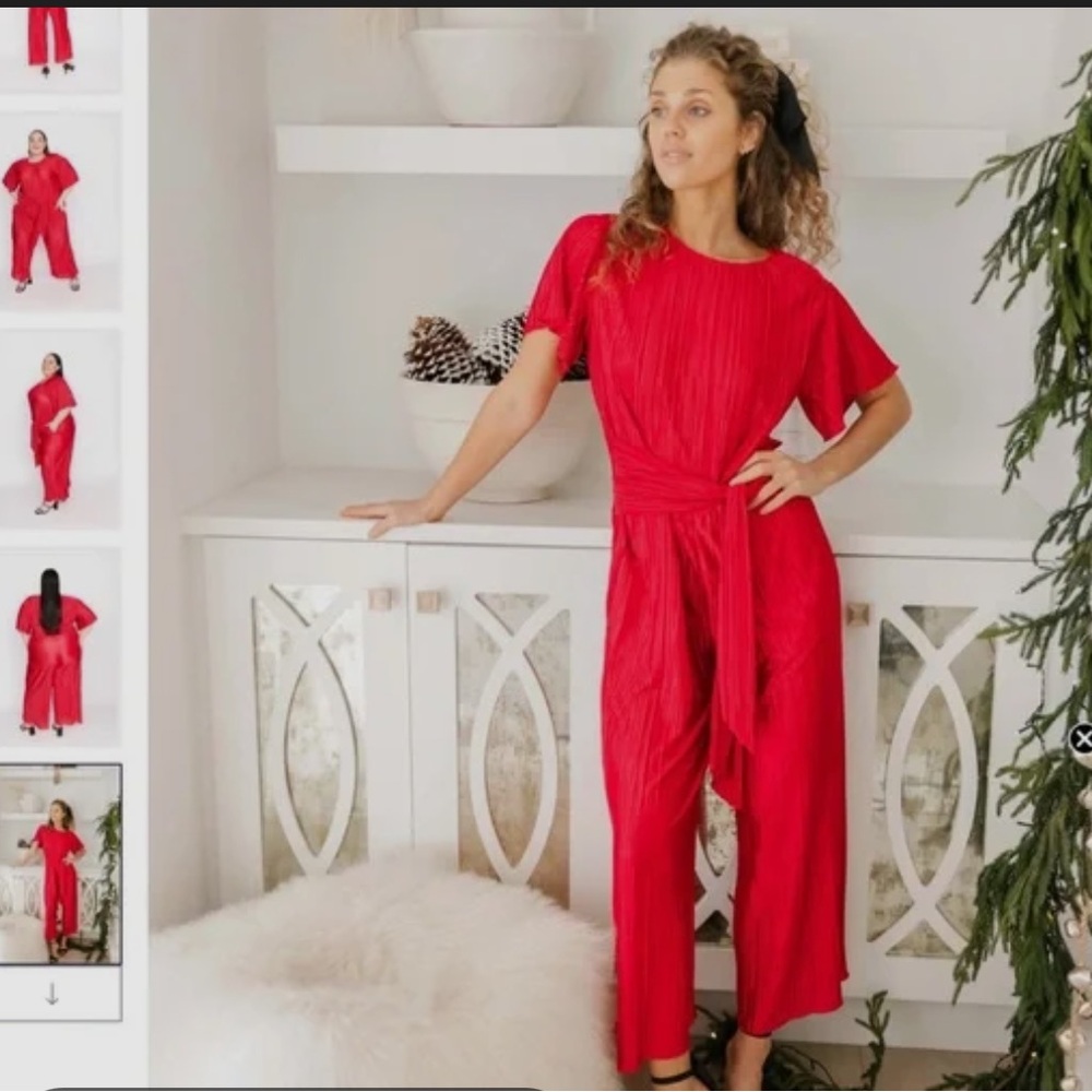 Smash + Tess Festive Red Jumpsuit - Picture 1 of 2